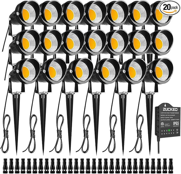 ZUCKEO 5W LED Low Voltage Landscape Lights with Timer Transformer 12V 24V Outdoor Landscape Lighting Kit with | Lumora