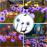 2 Packs 16 LED Halloween Purple Eyeball Decorations Light, Solar Powered Eyeball Waterproof Pathway Lights, Swaying | Lumora