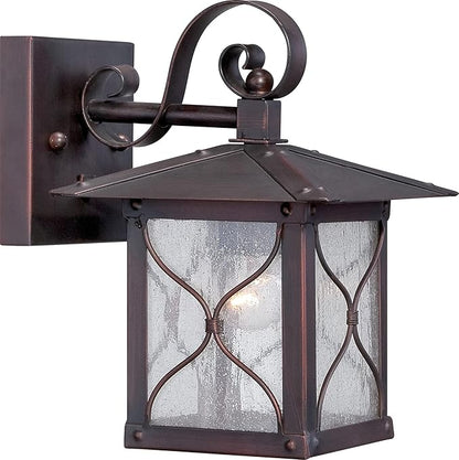 Nuvo Lighting 60/5611 Vega Small One Light Wall Lantern 60-watt A19 Outdoor Porch and Patio Lighting with Clear Seeded Glass, Classic Bronze