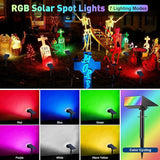 Solar Color Changing RGB Spot Lights Outdoor, 10 Pack/7 Lighting Modes Multicolor Outdoor Lights for Yard | Lumora