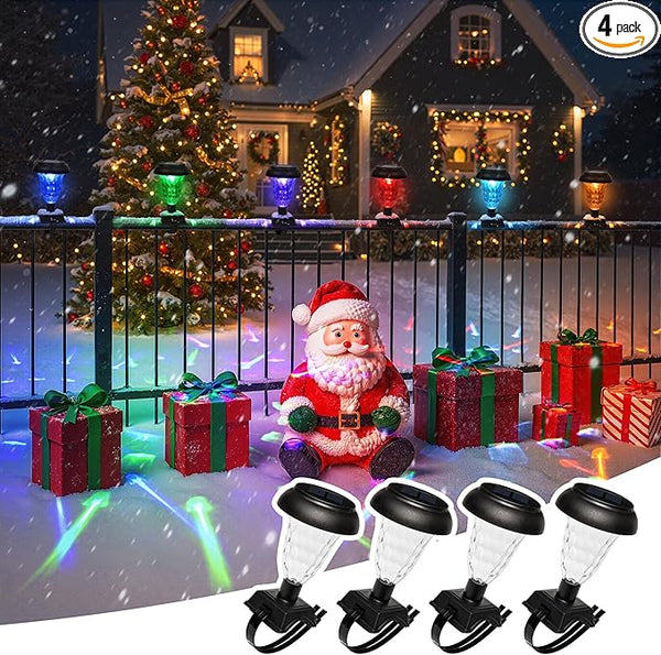Solar Christmas Fence Lights Outdoor Decor, Waterproof Patio Lights with RGB Color Changing for Holiday & Halloween | Lumora