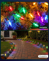 C9 Christmas String Lights Outdoor - 25.7 Feet 20 LED Christmas Pathway Lights with 20 Stakes Connectable | Lumora