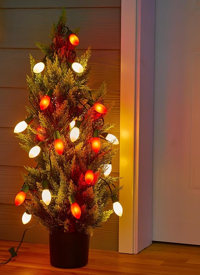 C9 LED Christmas Lights Outdoor, 100 Feet C9 String Lights with 100 Shatterproof Matte Bulbs, Connectable | Lumora