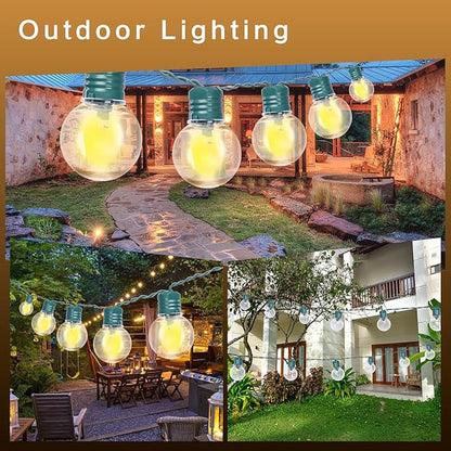 Afirst Solar Outdoor String Lights 15FT with 25 LED Bulbs Waterproof Patio Lights for Garden Backyard Porch Balcony (Green)