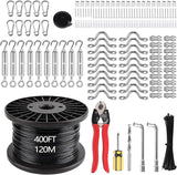 400 Ft String Light Hanging Kit, Garden Wire Rope Kit Coated Stainless Steel Wire - Outdoor Lighting Accessory | Lumora
