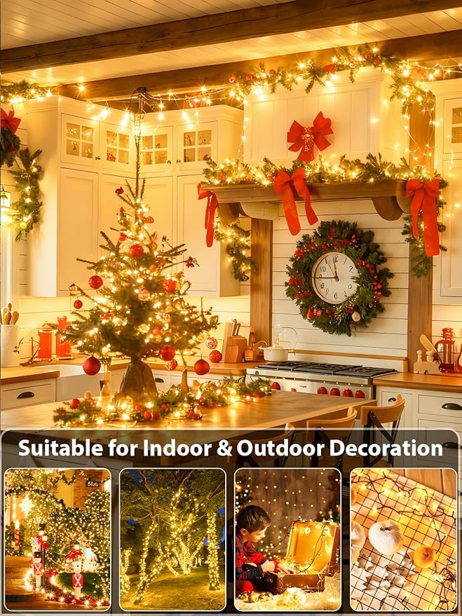 1000 LED Christmas Lights Outdoor Indoor, Super Long 330 FT Green Wire Plug In String Lights with Memory & Timer & | Lumora