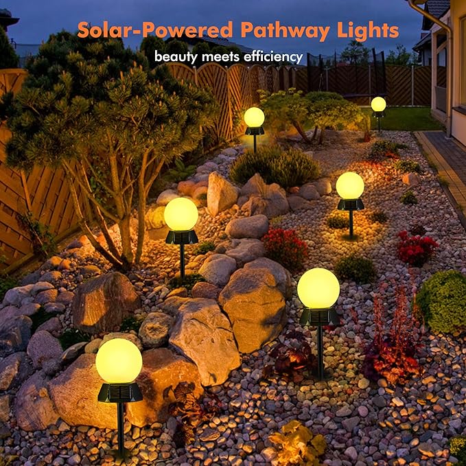 BlcTec Solar Pathway Lights Outdoor, Warm White Path Lights with 3-Sided Solar Panels, 18H Runtime, IP65 | Lumora