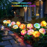 10 Pack Solar Flowers Lights Outdoor Waterproof for Garden Decor, Solar Garden Lights for Outside, Outdoor Solar | Lumora