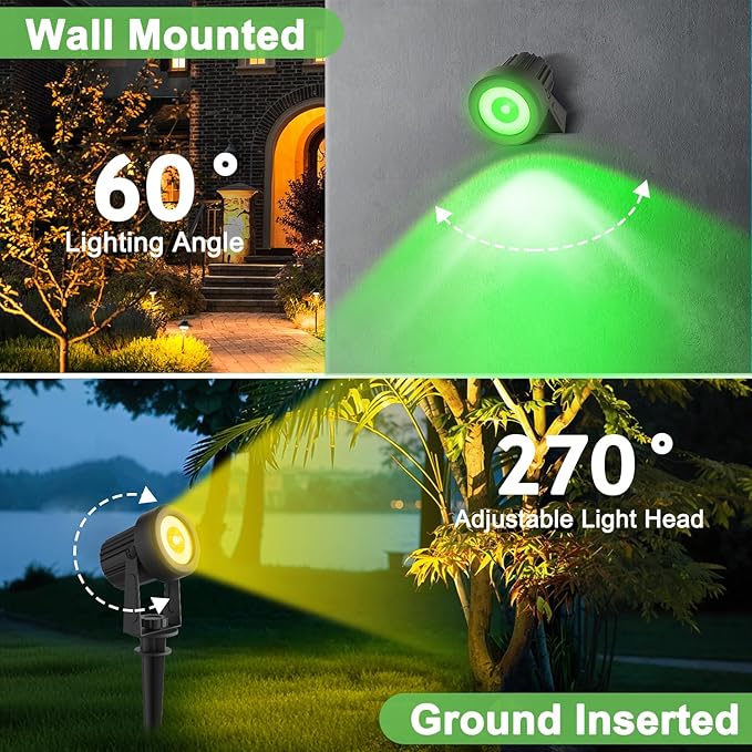 Solar Spotlights Outdoor Waterproof, RGB Landscape Spotlights, Christmas Decorative Solar Spot Lighting for Garden | Lumora