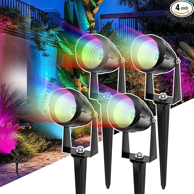 1500LM LED High Brightness Outdoor Landscape Lighting 15W RGB Color Changing Landscape Lights Remote Control | Lumora