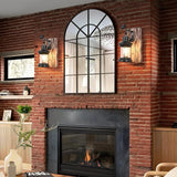 Rustic Wall Light Fixtures Vintage Wall Sconces Sets of 2 Farmhouse Antique Wooden Lamp with Clear Glass Indoor | Lumora