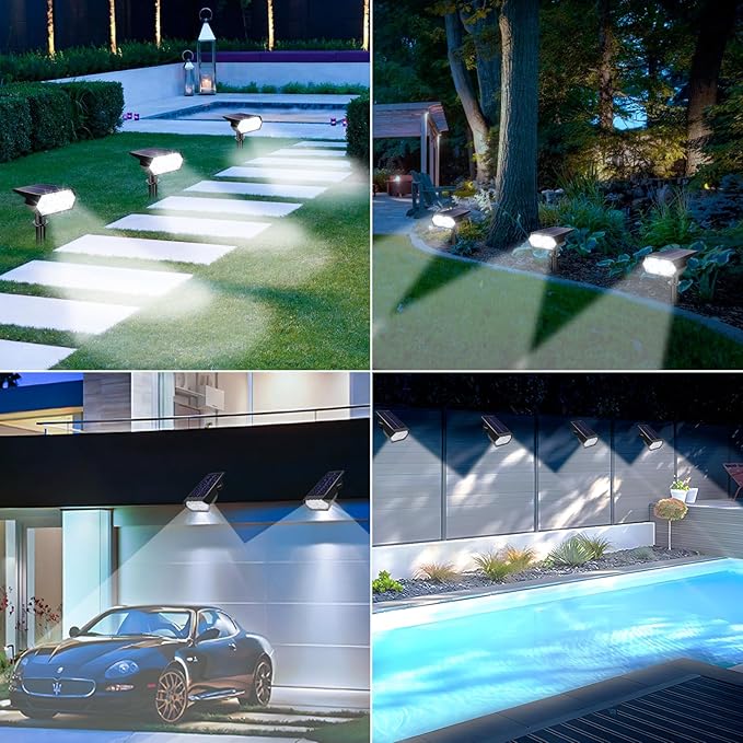 LYHOPE Solar Spot Light Outdoor, 49 LED Lights for Outside, 2 Modes Solar Powered Spotlights, Waterproof Pathway | Lumora