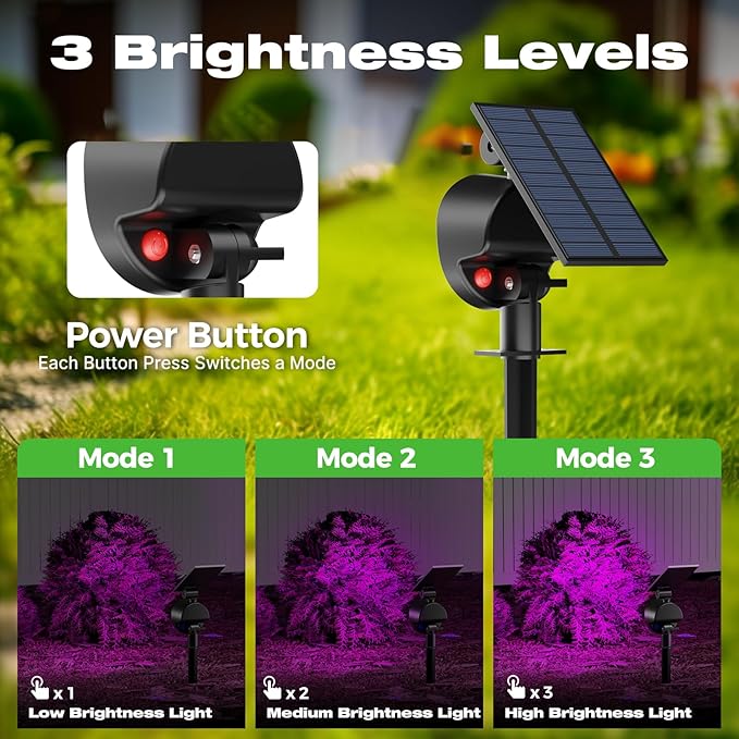 nipify 2 Pack Solar Spot Lights Outdoor Waterproof, Solar Spotlight Light for Outside Yard Landscape Lighting | Lumora
