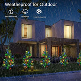 Upgraded 4-Pack Solar Christmas Garden Stake Lights, Decorative Xmas Tree Solar Christmas Yard Stake Outdoor | Lumora