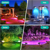 68 LEDs RGB Solar Spot Lights, 1000 Lumens 9 Lighting Modes Color Changing Solar Outdoor Lights, IP67 Waterproof | Lumora