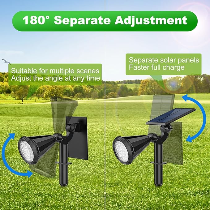 8 Pack Solar Spot Lights Outdoor Waterproof 180 Adjustable Solar Powered Landscape Lights for Yard, Garden | Lumora