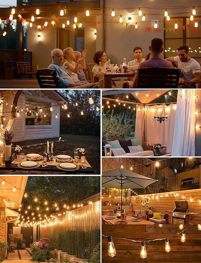 SUFEIMAS Outdoor String Lights Waterproof 400FT (100ft*4) shatterproof Patio Lights for Outside with 212 Vintage dimmable LED Edison Bulbs,Backyard Lights for Fence Garden,Balcony Porch Party Bistro