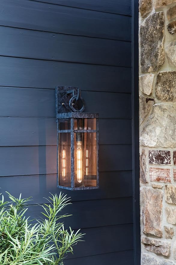 Hinkley Porter 2805DZ Large Outdoor Wall Mount Lantern - Durable Aluminum Industrial + Arts and Crafts Style - Aged Zinc