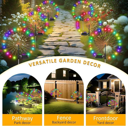 2 Packs Solar Firefly Lights, Total 70 LED Solar Swaying Garden Lights, Waterproof Landscape Light for Path, Garden, Patio, Yard Decor(Multicolor)