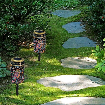 Owl Floral Solar Garden Stake Lights Waterproof Solar Pathway Lights Decorative Memorial Lights Landscape Lighting Yard Lawn Grave Cemetery Decoration