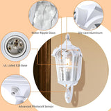 LONEDRUID Dusk to Dawn Sensor Outdoor Porch Light White Exterior Wall Lantern Modern Outside Sconce Lighting | Lumora