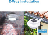 Yescom Solar Gutter Light Outdoor Waterproof 3 LED Deck Fence Lights with Bracket Wall Garden Stair Step Yard White | Lumora