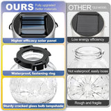 Solar Hanging Lanterns Outdoor: 12 Pack Cracked Glass Ball Lights with Hook - Waterproof Warm White Fairy Globe | Lumora