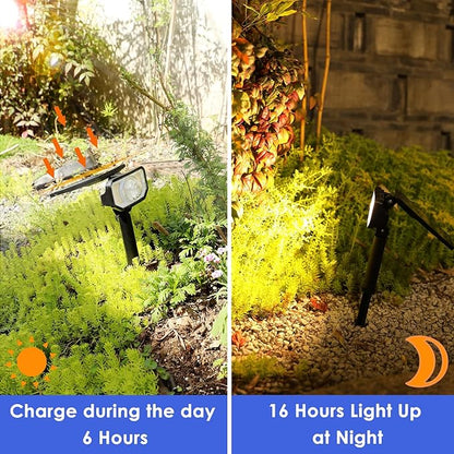Energetic RGB Solar Spotlights Outdoor, Waterproof Pathway Lights, 26 LEDs Landscape Spotlights, Colorful LED Solar Lights for Outside, 9 Lighting Modes Garden Lighting, 6 Pack