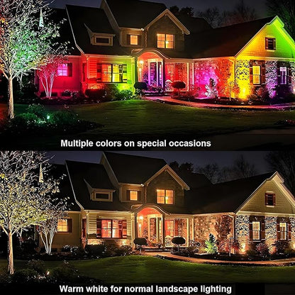 RGB Low Voltage Landscape Lights LED Color Changing Well Lights, Outdoor In Ground Light Waterproof Spotlights 12-24V Landscape Lighting for Yard Garden Pathway(20 Pack with Connectors)