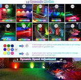 CLY Solar 6 in 1 RGB Spotlights Outdoor Garden, 10 Colors 12 Modes Solar Garden Floodlight Landscape Spotlights | Lumora
