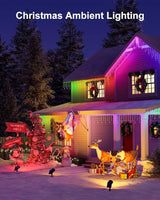 4 Pack Color Change Solar Spotlights Outdoor for Christmas Decorations, Tree, Snowman, Santa Claus, Elk Statue | Lumora