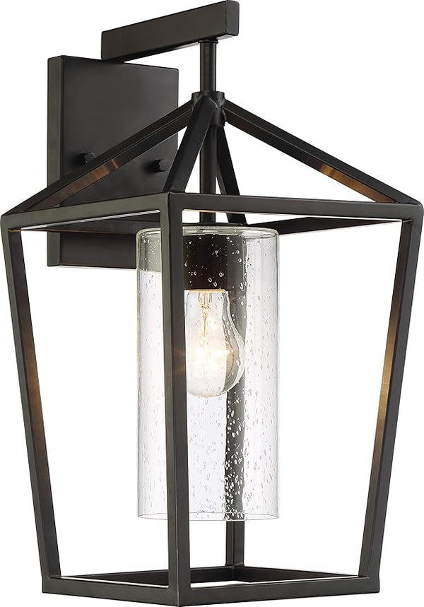 NUVO 60/6593 Hopewell Lighting Fixture, 1Lt Large Lantern, Matte Black - Outdoor Wall Light | Lumora
