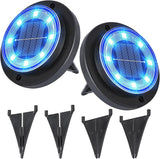 Flacchi Solar Lights Outdoor - Solar Powered Ground Lights Outdoor Solar Disk Light Waterproof Landscape Light for | Lumora