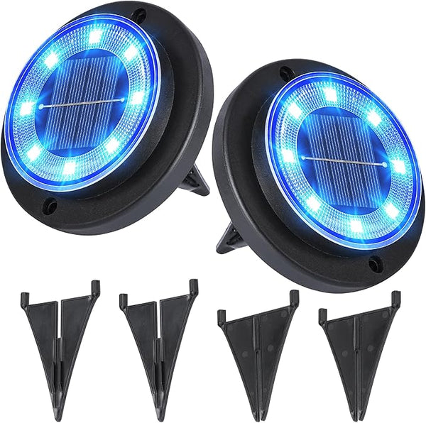 Flacchi Solar Lights Outdoor - Solar Powered Ground Lights Outdoor Solar Disk Light Waterproof Landscape Light for | Lumora