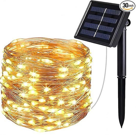 40ft 100LED Solar String Lights Outdoor with 8 Modes & Waterproof - Warm White Solar Fairy Lights for Garden, Patio, Yard, Wedding, Party Decor