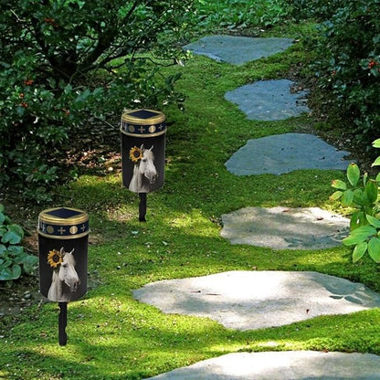 Horse Solar Garden Lights Outdoor Solar Light Sunflower LED Solar Garden Lights for Patio Pathway Yard Landscape Solar Powered Pathway Light Yard Decor Memorial Light