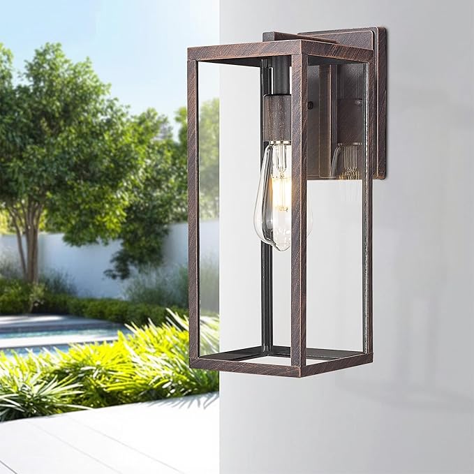 Bestshared Outdoor Wall Sconce, 15 Inch Outdoor Wall Lantern with Clear Glass, Anti-Rust Porch Lights,Weather | Lumora