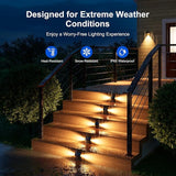 12 Pack Solar Powered Stair Lights Outdoor Waterproof Warm White Lamp for Deck Step Safety Outside Decorative LED | Lumora