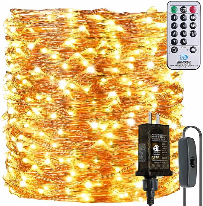 132 Feet 400 LEDs Copper Wire String Lights with Switch, Christmas Lights Indoor - Decorative Outdoor Light | Lumora