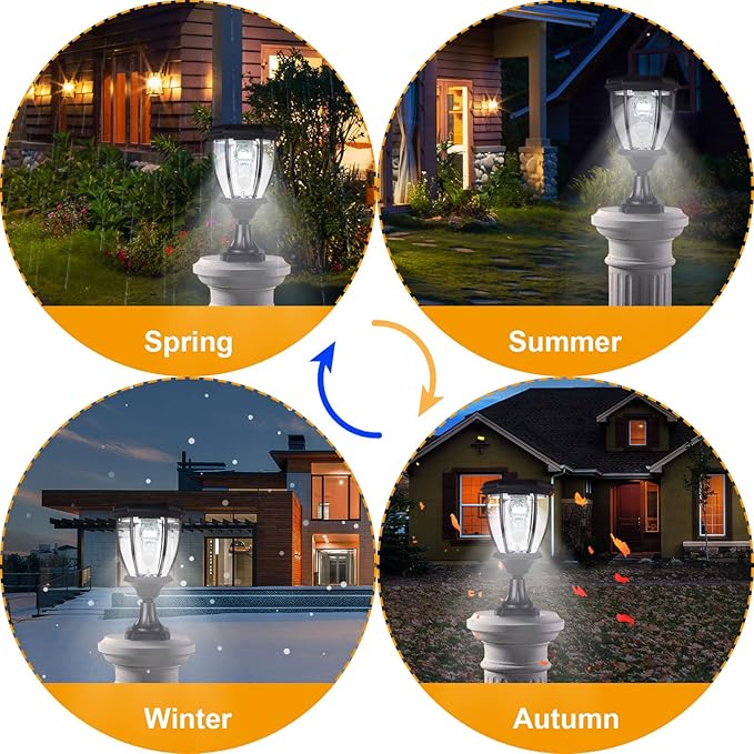 Kendal Large Outdoor Solar Powered LED Light Lamp (Black*2)