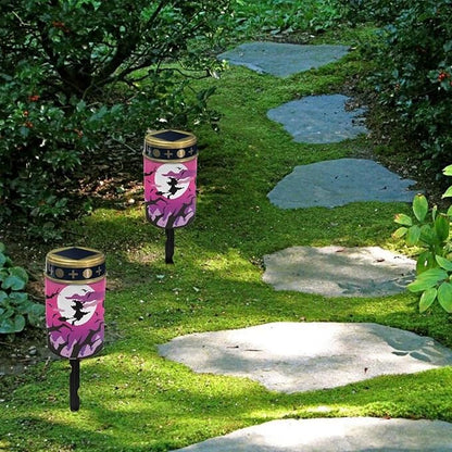 Witch Solar Outdoor Lights Printed Garden Decor Solar Lights Cemetery Decorations for Grave Grave Decorations