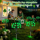 HELESIN St Patricks Day Decorations, 4 Pack St Patricks Day Outdoor Solar Lights with 2 Modes, Waterproof Shamrock | Lumora