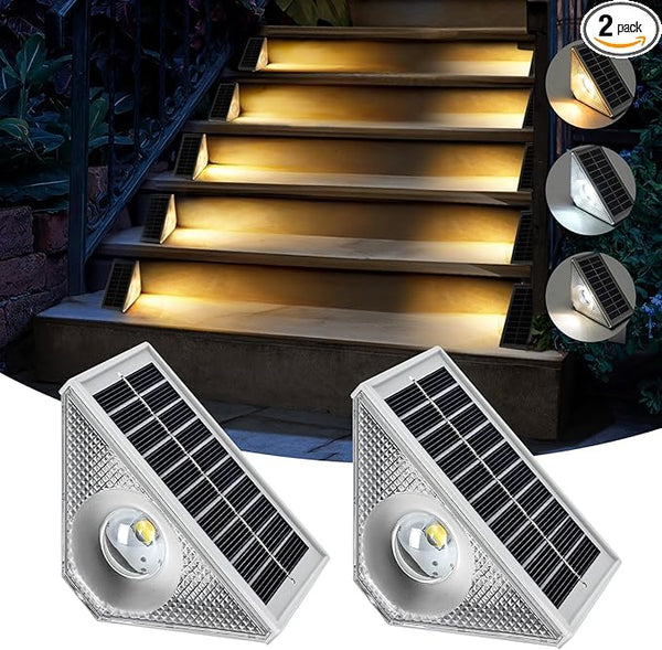 Solar Stair Lights Outdoor Waterproof, 3 in 1 Solar Step Lights for Outside, Dusk to Dawn Step Lights Solar | Lumora