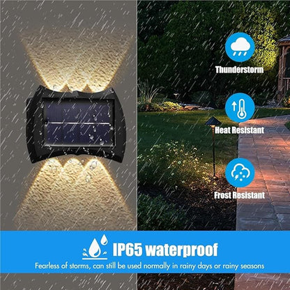 QUQUQ Solar Pathway Lights 4 Pack Solar Wall Lights Outdoor Fence Garden for Decoration Yard Patio Decor