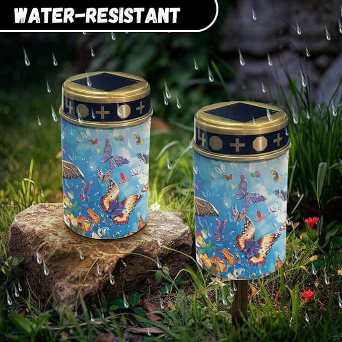 Solar Garden Lights,Butterfly Solar Lights Outdoor Waterproof, Auto On/Off, Pathway Solar Lights for Outside Yard Patio Walkway Driveway Landscape Lawn Decorations