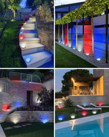 btfarm 24 Pack Solar Lights Outdoor, 8 LED Solar Ground Lights IP65 Waterproof Flat Solar Disc Light, Pathway | Lumora