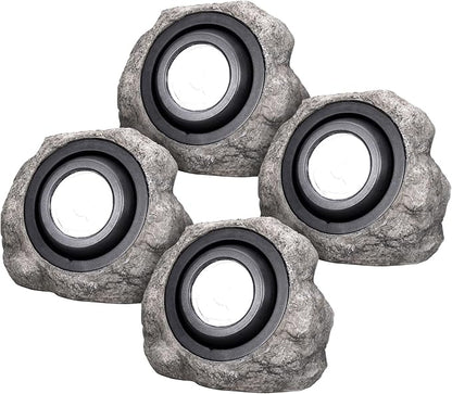 Koda 4-Pack Solar LED Rock Spotlights, Adjustable and Weather-Resistant, Dual Color Temperature, Natural Blend with Outdoor Landscape, Safety Night Lighting