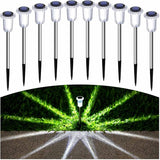 Solar Pathway Lights 10 Pack Christmas Solar Lights Outdoor Waterproof 6000K Cold White Yard Lighting, LED | Lumora