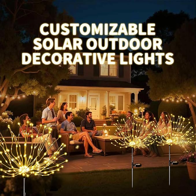 Solar Garden Lights Outdoor Waterproof (2 Pack),Solar Landscape Lighting,420LED Firework,Lights for Garden, Pathway, Party & Christmas,Multicolor