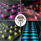 LED Deck Stair Lighting Kit, Low Voltage Patio Deck Lamp IP65 Φ1.38 Indoor Outdoor Wood RGB Multicolored Recessed | Lumora